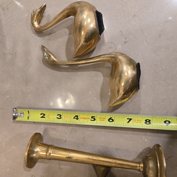 Vintage Brass Swan Figurines and Candle Holder Small Watering Can. - Picture 6 of 7